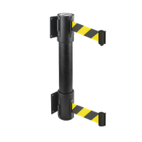 13'L Retractable Double Belt Barrier | Wall Mounted